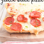 air fryer french bread pizza on cutting board