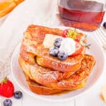 French toast with berries and whipped cream.