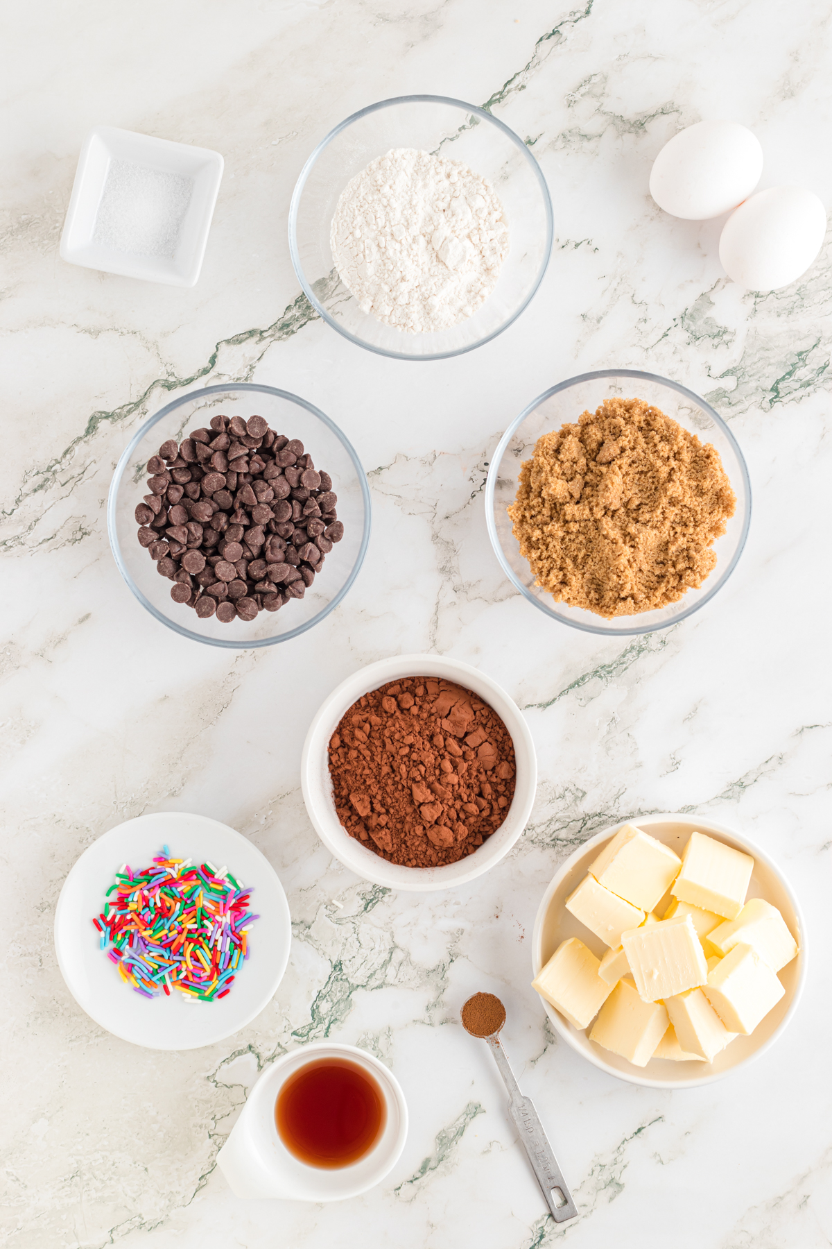 Ingredients for mini brownies.