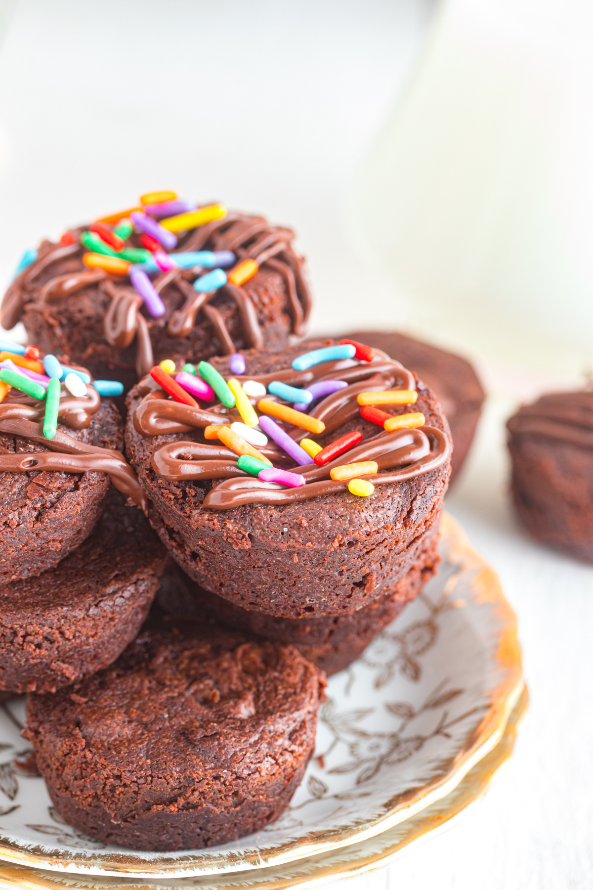 Brownie bites with sprinkles.