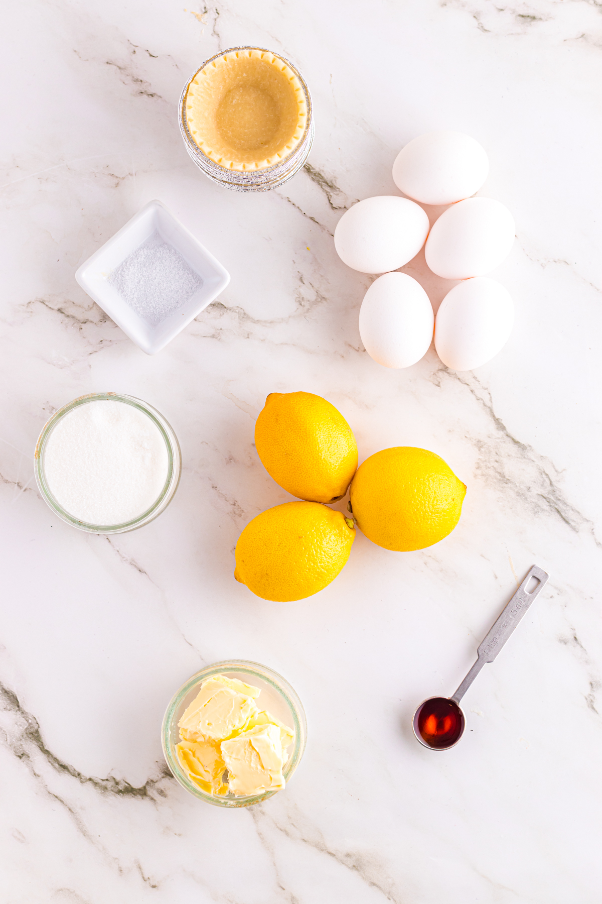 Ingredients for lemon tarts.