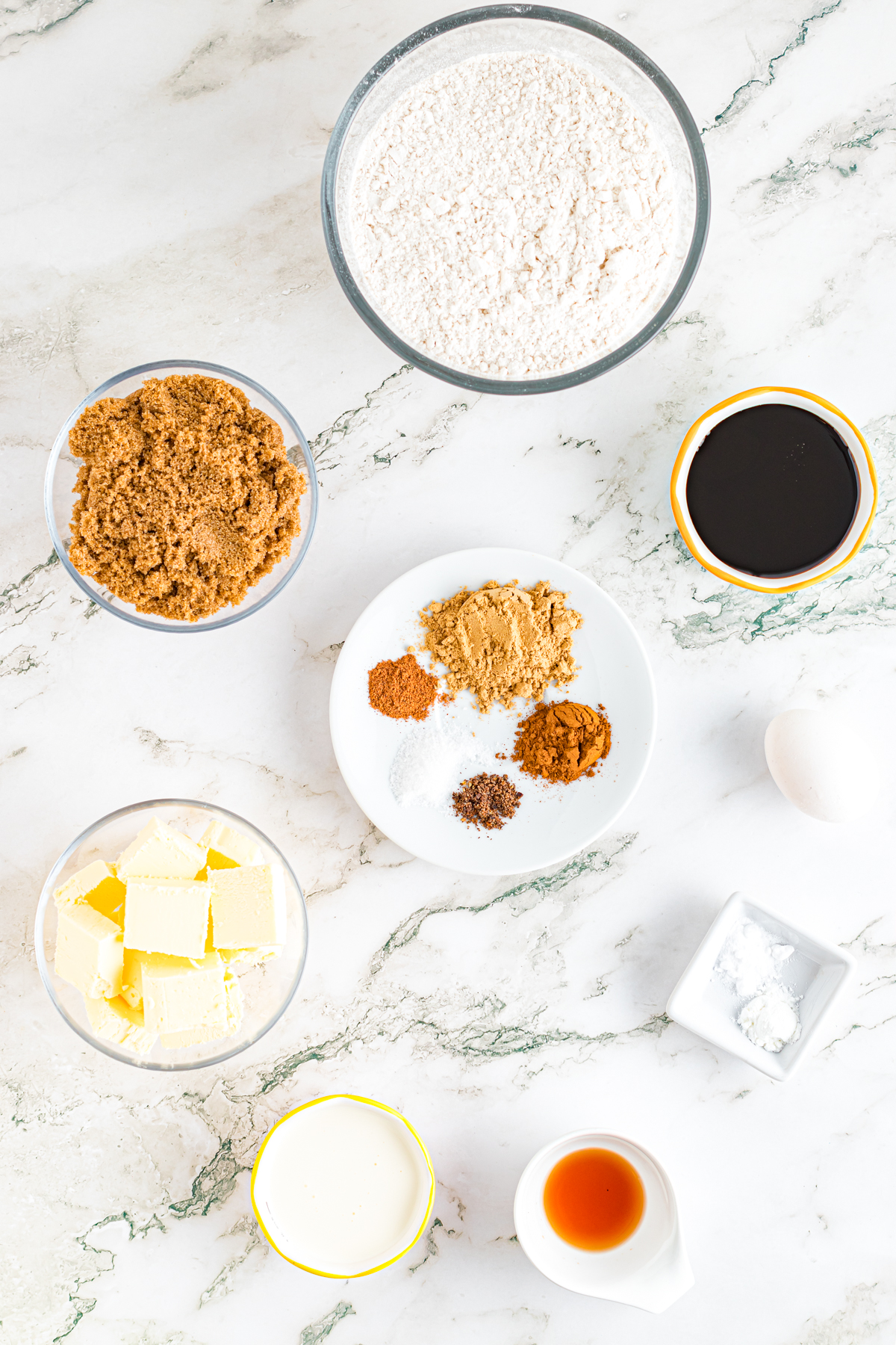 Ingredients for gingerbread cookies.