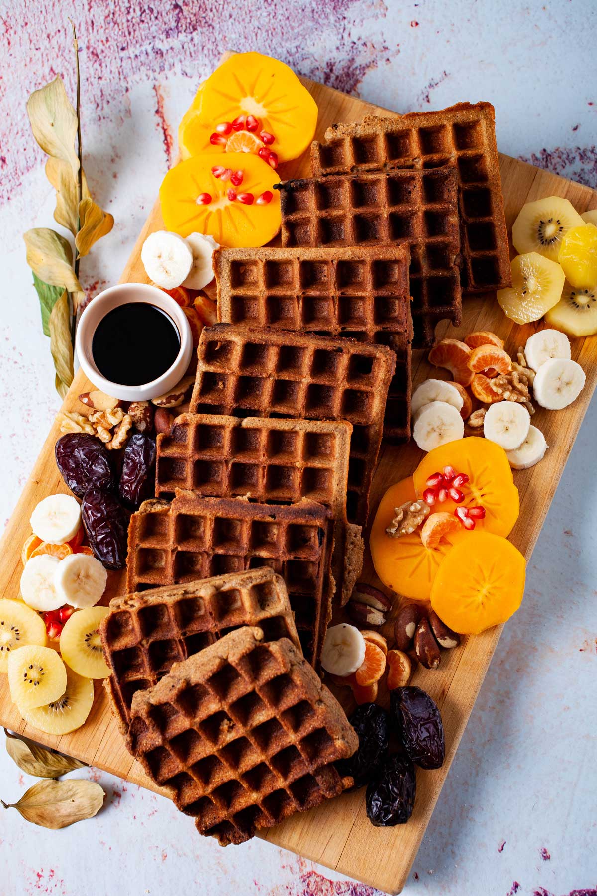 Healthy waffle charcuterie board.