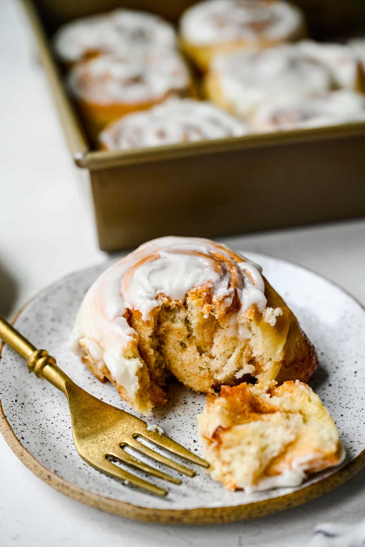 HONEY BUN ON PLATE.