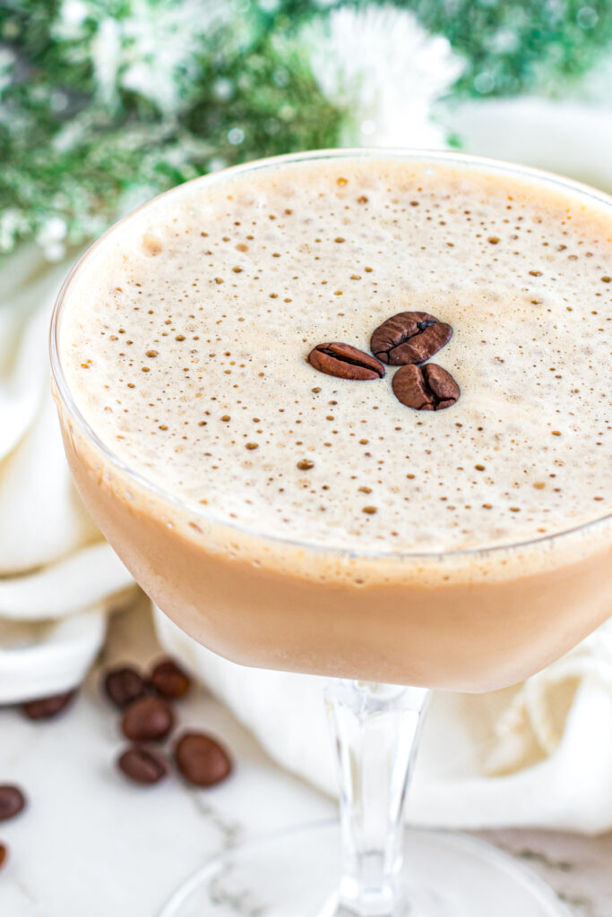 Close up shot of Creamy Espresso Martini.