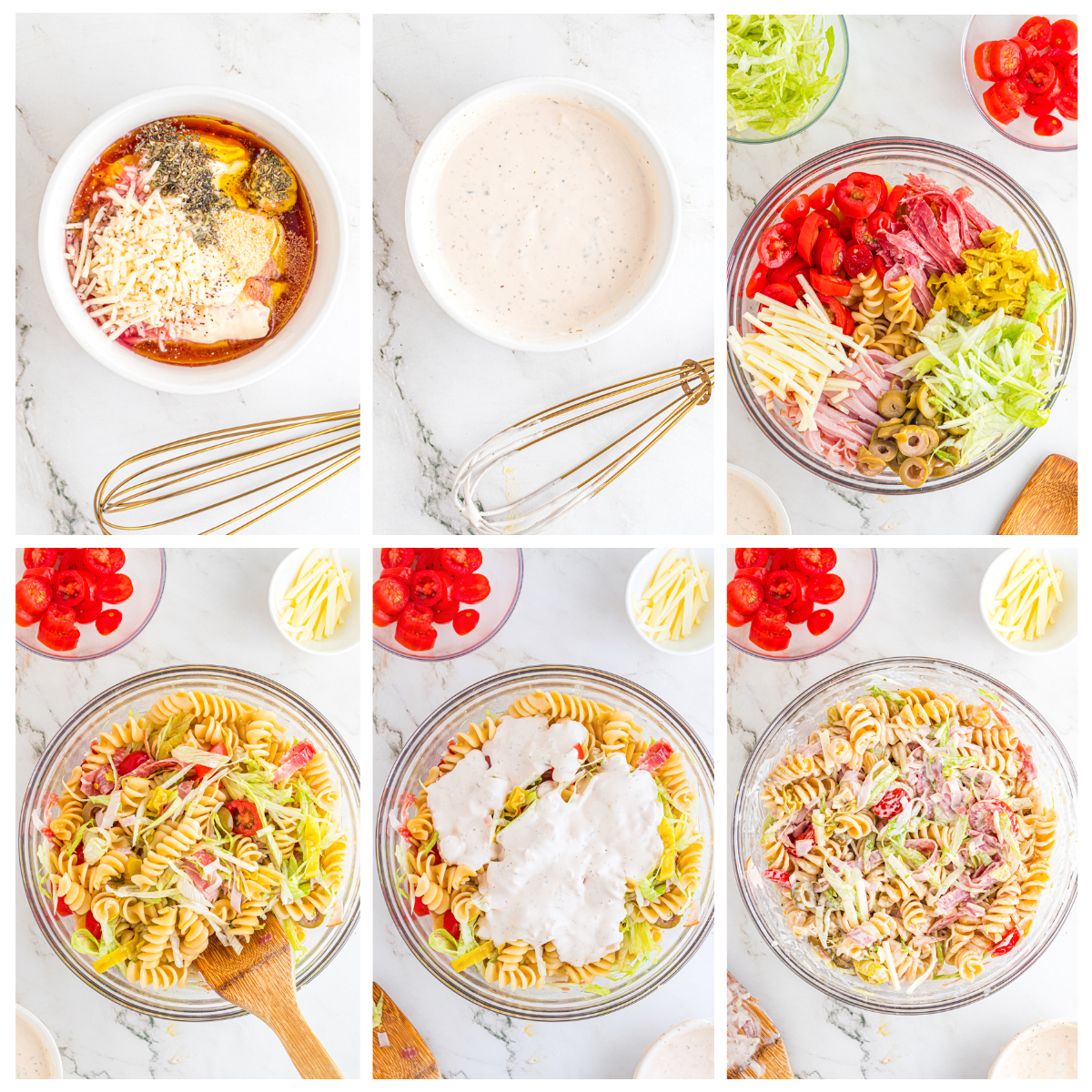 How to make a grinder taxi salad, step with step.