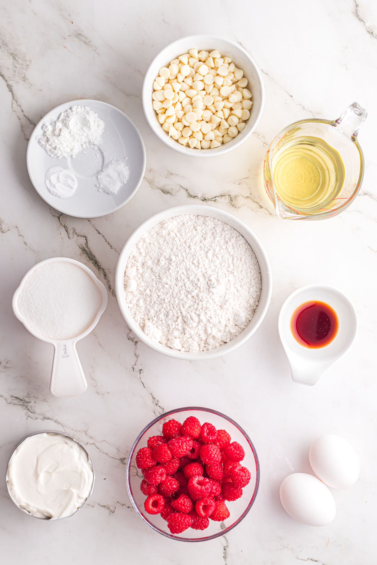 Raspberry white chocolate muffin.