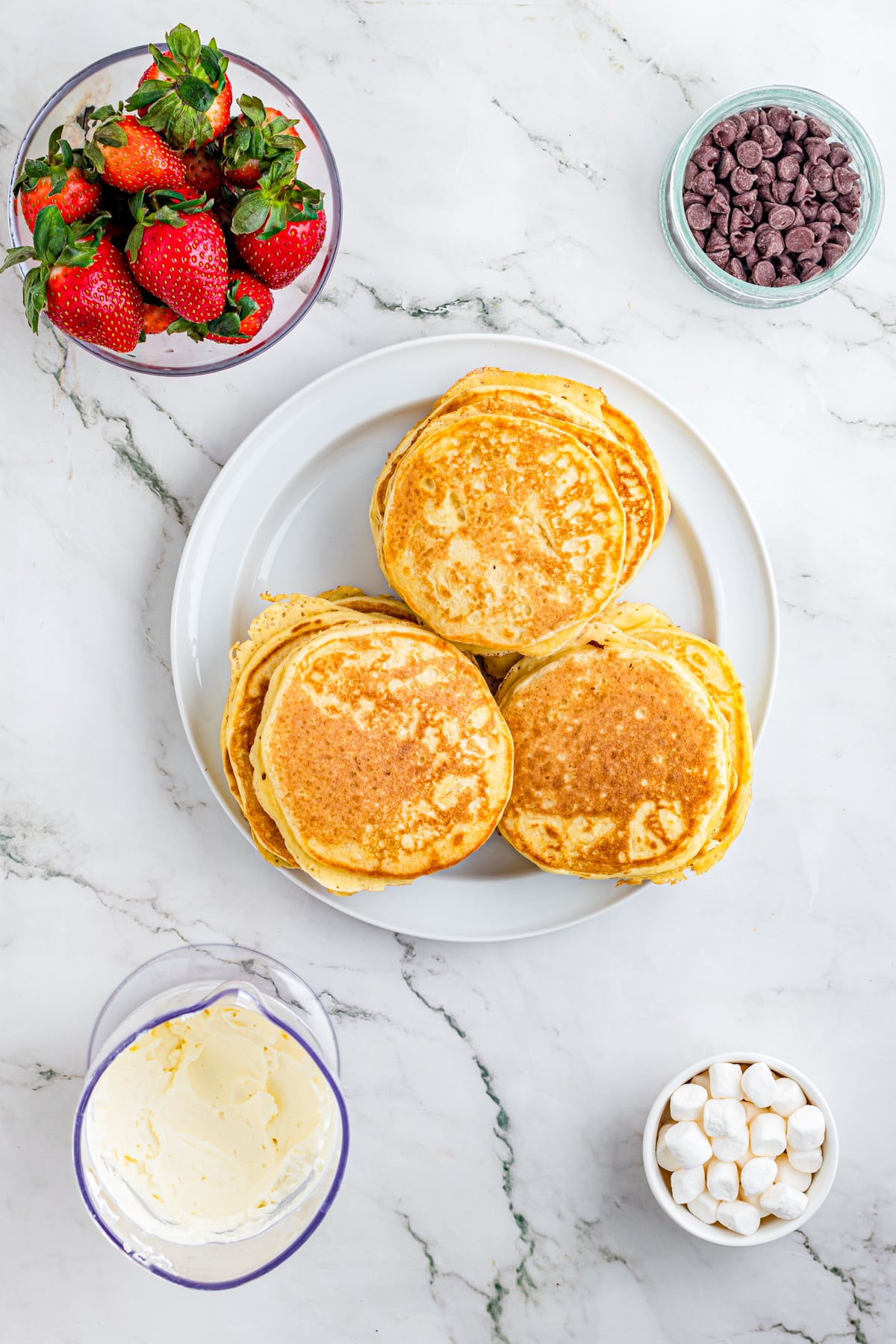Ingredients for Santa Pancakes.