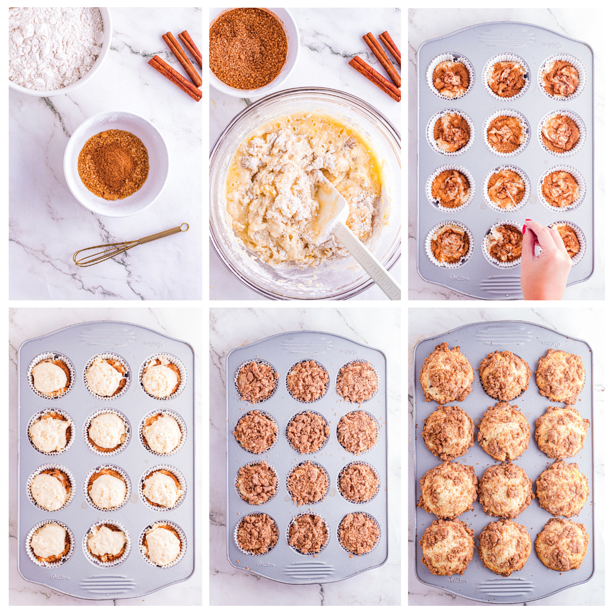 How to make cinnamon streusel muffins.
