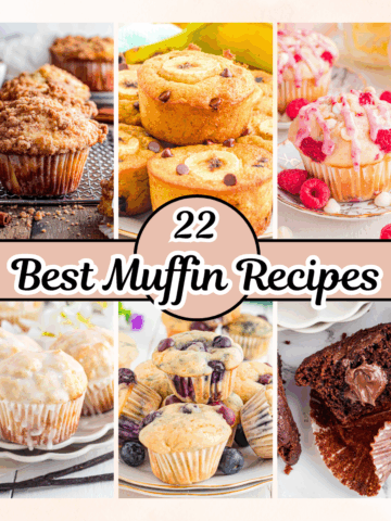 Collage of 22 best muffin recipes.