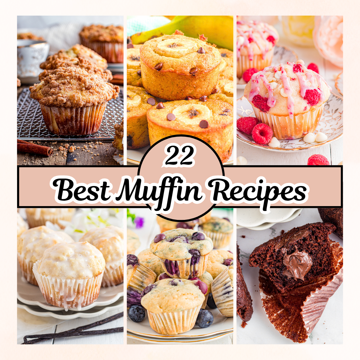 Collage of 22 best muffin recipes.